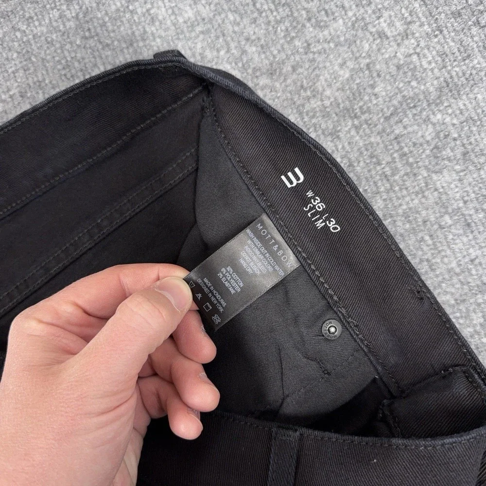 Mott and Bow Jeans Men 36x30 (FIT 38x31) Black Slim Jay Rins Stretch